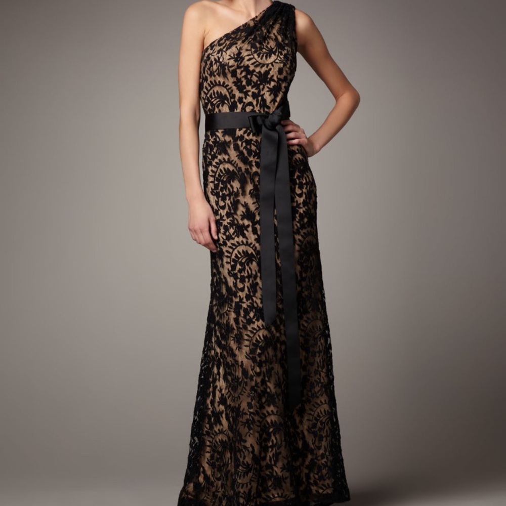 Tadashi shoji lace floor length gown